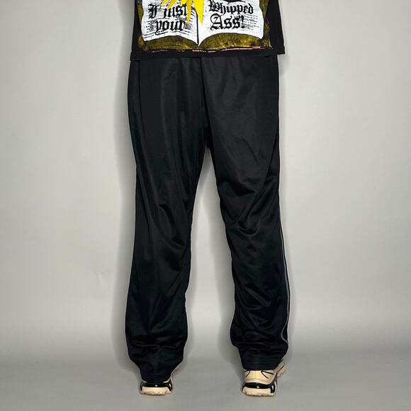 Vintage Y2K Nike Sweatpants Mens XL Baggy Wide Leg Black Grey Swoosh Polyester - Picture 3 of 4